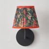 Floressa 16cm Red Floral Patterned Mushroom Pleat Tapered Lamp Shade