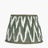 Kamilah 25cm Sage Chevron Pattered Mushroom Pleat Tapered Lampshade