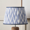 Kamilah 35cm Blue Chevron Patterned Mushroom Pleat Tapered Lamp Shade