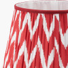 Kamilah 35cm Red Chevron Patterned Mushroom Pleat Tapered Lamp Shade