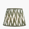 Kamilah 35cm Sage Chevron Pattered Mushroom Pleat Tapered Lampshade