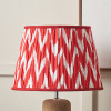 Kamilah 40cm Red Chevron Patterned Mushroom Pleat Tapered Lamp Shade