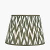 Kamilah 40cm Sage Chevron Pattered Mushroom Pleat Tapered Lampshade