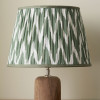 Kamilah 40cm Sage Chevron Pattered Mushroom Pleat Tapered Lampshade
