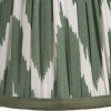 Kamilah 14cm Sage Chevron Pattered Mushroom Pleat Tall Tapered Candle Clip Lampshade