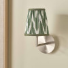 Kamilah 14cm Sage Chevron Pattered Mushroom Pleat Tall Tapered Candle Clip Lampshade