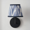 Kamilah 16cm Blue Chevron Patterned Mushroom Pleat Tapered Lamp Shade