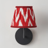 Kamilah 16cm Red Chevron Patterned Mushroom Pleat Tapered Lamp Shade
