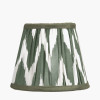 Kamilah 16cm Sage Chevron Pattered Mushroom Pleat Tapered Lampshade