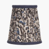Ornella 14cm Blue Floral Design Mushroom Pleat Tall Tapered Candle Clip Lampshade