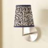 Ornella 14cm Blue Floral Design Mushroom Pleat Tall Tapered Candle Clip Lampshade