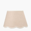 Tabitha 25cm Cream Jute Scalloped Edge Tapered Lampshade with Cream Binding