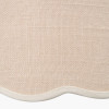 Tabitha 25cm Cream Jute Scalloped Edge Tapered Lampshade with Cream Binding
