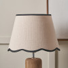 Tabitha 25cm Cream Jute Scalloped Edge Tapered Lamp Shade with Contrast Binding