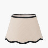 Tabitha 30cm Cream Jute Scalloped Edge Tapered Lamp Shade with Contrast Binding