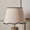 Tabitha 30cm Cream Jute Scalloped Edge Tapered Lamp Shade with Contrast Binding