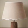 Tabitha 35cm Cream Jute Scalloped Edge Tapered Lampshade with Cream Binding