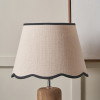 Tabitha 35cm Cream Jute Scalloped Edge Tapered Lamp Shade with Contrast Binding