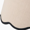 Tabitha 40cm Cream Jute Scalloped Edge Tapered Lamp Shade with Contrast Binding