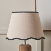 Tabitha 40cm Cream Jute Scalloped Edge Tapered Lamp Shade with Contrast Binding