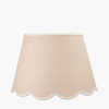 Tabitha 45cm Cream Jute Scalloped Edge Tapered Lampshade with Cream Binding