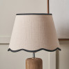 Tabitha 45cm Cream Jute Scalloped Edge Tapered Lamp Shade with Contrast Binding