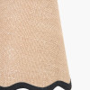 Tabitha 14cm Cream Jute Scalloped Edge Tapered Candle Clip Lampshade with Black Binding