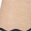 Tabitha 14cm Cream Jute Scalloped Edge Tapered Candle Clip Lampshade with Black Binding