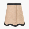 Tabitha 14cm Cream Jute Scalloped Edge Tapered Candle Clip Lampshade with Black Binding