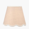 Tabitha 16cm Cream Jute Scalloped Edge Tapered Lampshade with Cream Binding
