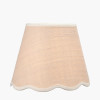 Tabitha 16cm Cream Jute Scalloped Edge Tapered Lampshade with Cream Binding