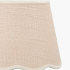 Tabitha 16cm Cream Jute Scalloped Edge Tapered Lampshade with Cream Binding