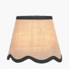 Tabitha 16cm Cream Jute Scalloped Edge Tapered Lampshade with Black Binding