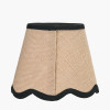 Tabitha 16cm Cream Jute Scalloped Edge Tapered Lampshade with Black Binding
