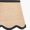 Tabitha 16cm Cream Jute Scalloped Edge Tapered Lampshade with Black Binding