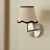Tabitha 16cm Cream Jute Scalloped Edge Tapered Lampshade with Black Binding