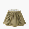 Malia 25cm Olive Green Mushroom Pleat Scalloped Tapered Lamp Shade
