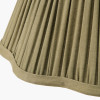 Malia 25cm Olive Green Mushroom Pleat Scalloped Tapered Lamp Shade