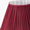 Malia 35cm Mulberry Red Mushroom Pleat Scalloped Tapered Lamp Shade
