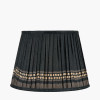 Samaira 30cm Black Silk Border Print Mushroom Pleat Tapered Lampshade