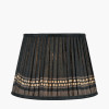 Samaira 30cm Black Silk Border Print Mushroom Pleat Tapered Lampshade