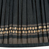 Samaira 30cm Black Silk Border Print Mushroom Pleat Tapered Lampshade