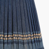 Samaira 30cm Denim Silk Border Print Mushroom Pleat Tapered Lampshade