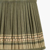 Samaira 30cm Olive Silk Border Print Mushroom Pleat Tapered Lampshade
