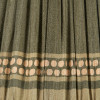 Samaira 30cm Olive Silk Border Print Mushroom Pleat Tapered Lampshade