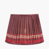 Samaira 30cm Red Silk Border Print Mushroom Pleat Tapered Lampshade