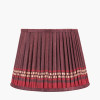 Samaira 30cm Red Silk Border Print Mushroom Pleat Tapered Lampshade