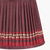 Samaira 30cm Red Silk Border Print Mushroom Pleat Tapered Lampshade