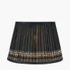 Samaira 35cm Black Silk Border Print Mushroom Pleat Tapered Lampshade