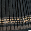 Samaira 35cm Black Silk Border Print Mushroom Pleat Tapered Lampshade